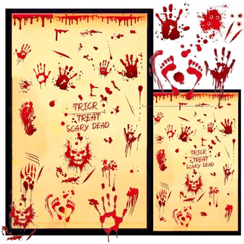 naklejki bloddy hand prints halloween