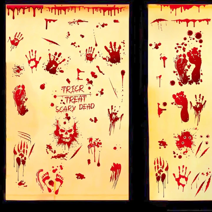 zestaw naklejek ściennych halloween krwawe wzory