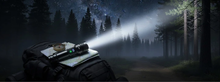 latarka led 20000lm zasięg 500 metrów