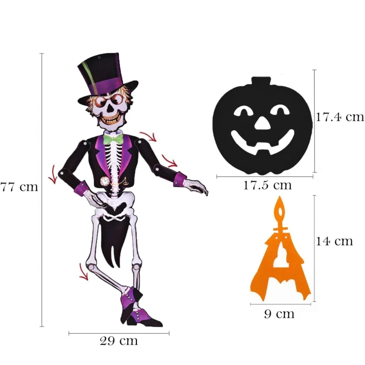 halloween ozdoby domowe szkielet i pajęczyna