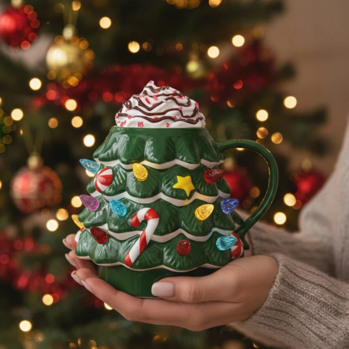 kubek z podświetlaną choinką 200 ml