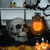 dekoracja halloween czarna pajęczyna na ścianie