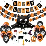 Ozdoby Halloween Balony Girlanda Duży Zestaw Dekoracje do Domu Nietoperz XL