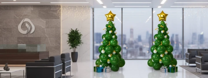 elementy zestawu diy choinka balonowa
