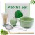zbliżenie na proszek matcha premium grade