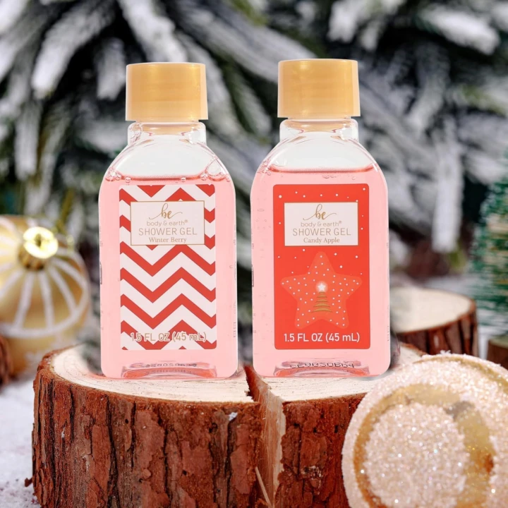 Dwa żele pod prysznic z kalendarza, Winter Berry i Candy Apple, po 45 ml