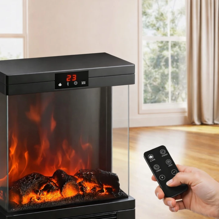 Widok z boku kominka elektrycznego 2000W