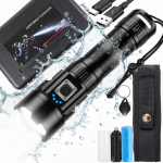 LATARKA LED 20000 LUMENÓW AKUMULATOROWA MOCNA SZPERACZ ZOOM USB WODOODPORNA