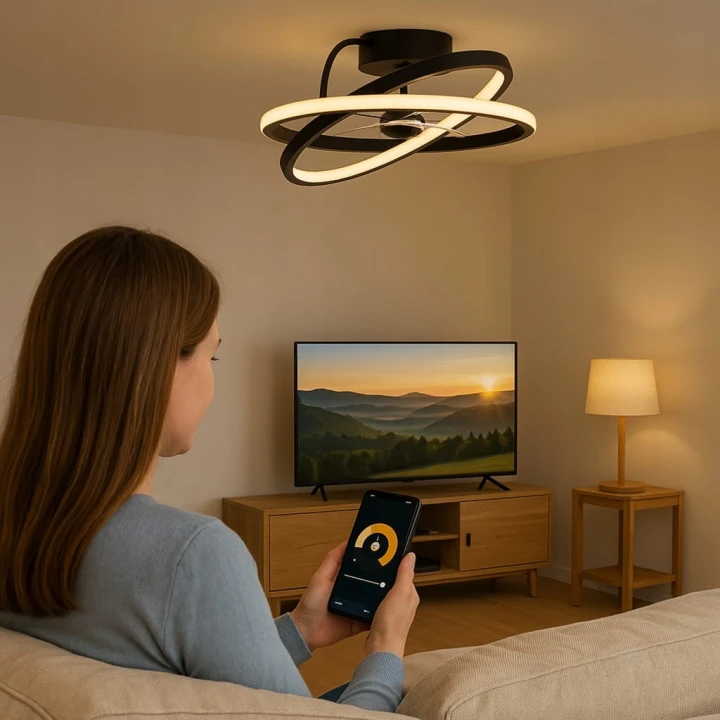 Lampa sufitowa LED z wentylatorem montaż na suficie do salonu