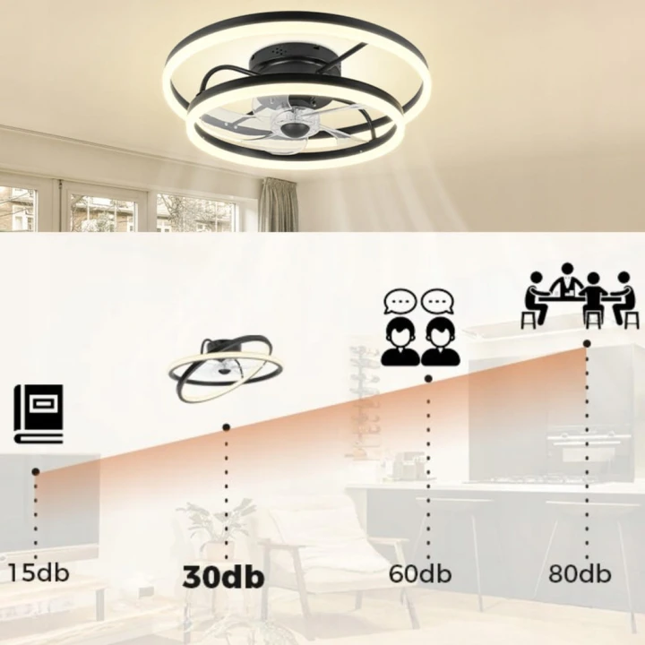 Pierścień LED z wentylatorem montaż na suficie nowoczesny design